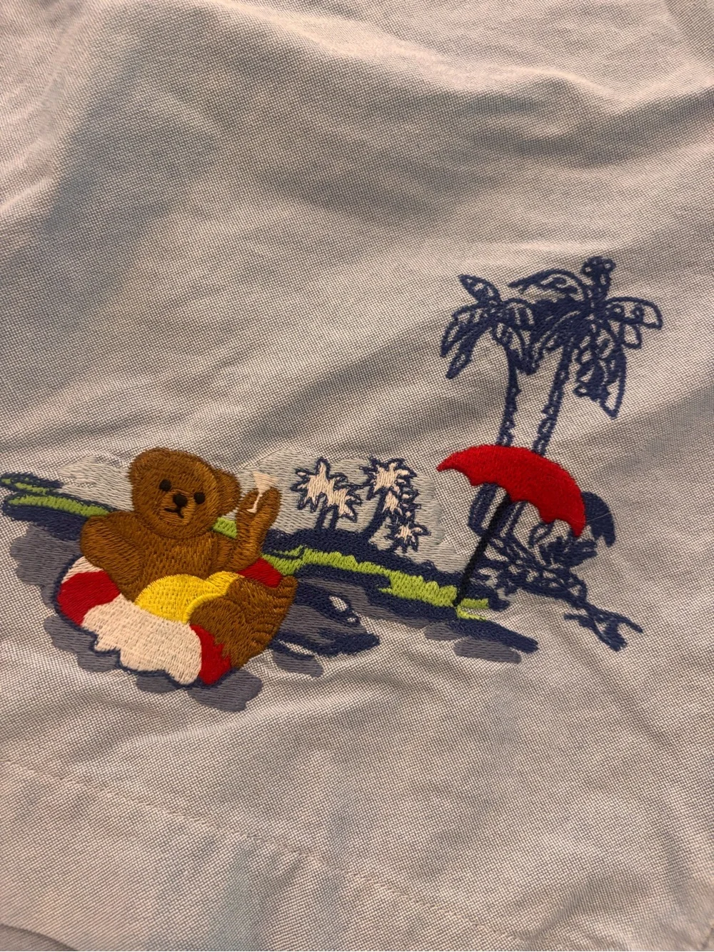 Polo by Ralph Lauren Light Blue Embroidered Polo Bear Shorts